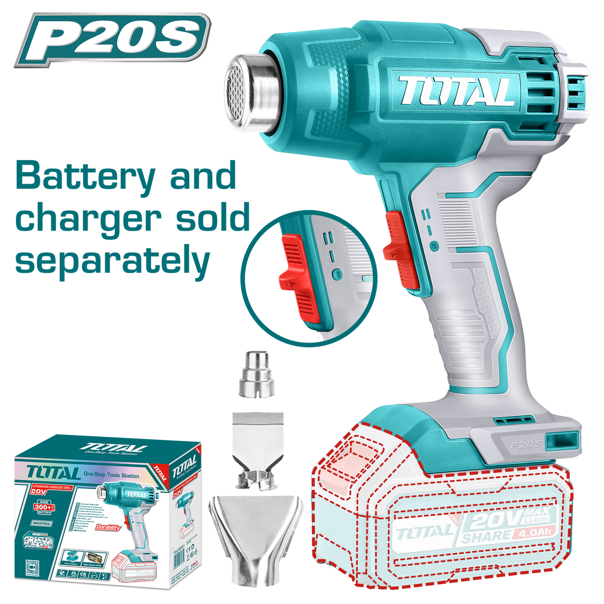 Total Lithium-Ion Heat Gun 20v