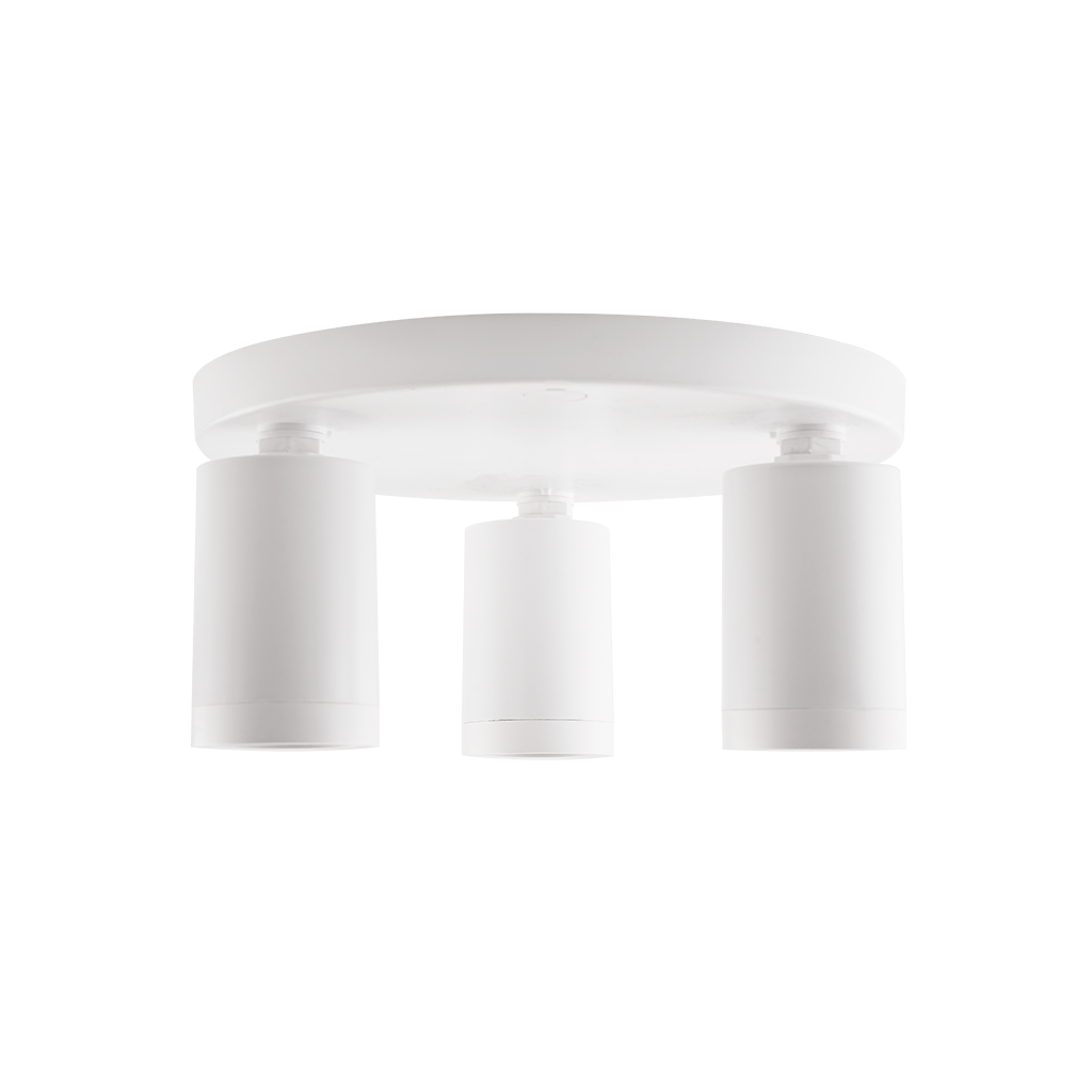 Pioled Lighting Coastline 3 PC Surface Fixture Round Plate - White