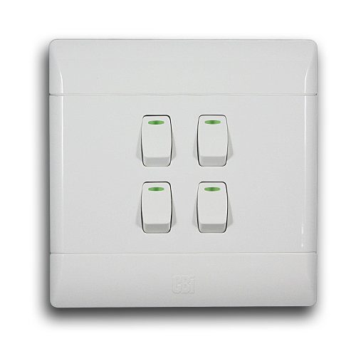 CBI 4X4 4 Lever 1 Way Switch, White