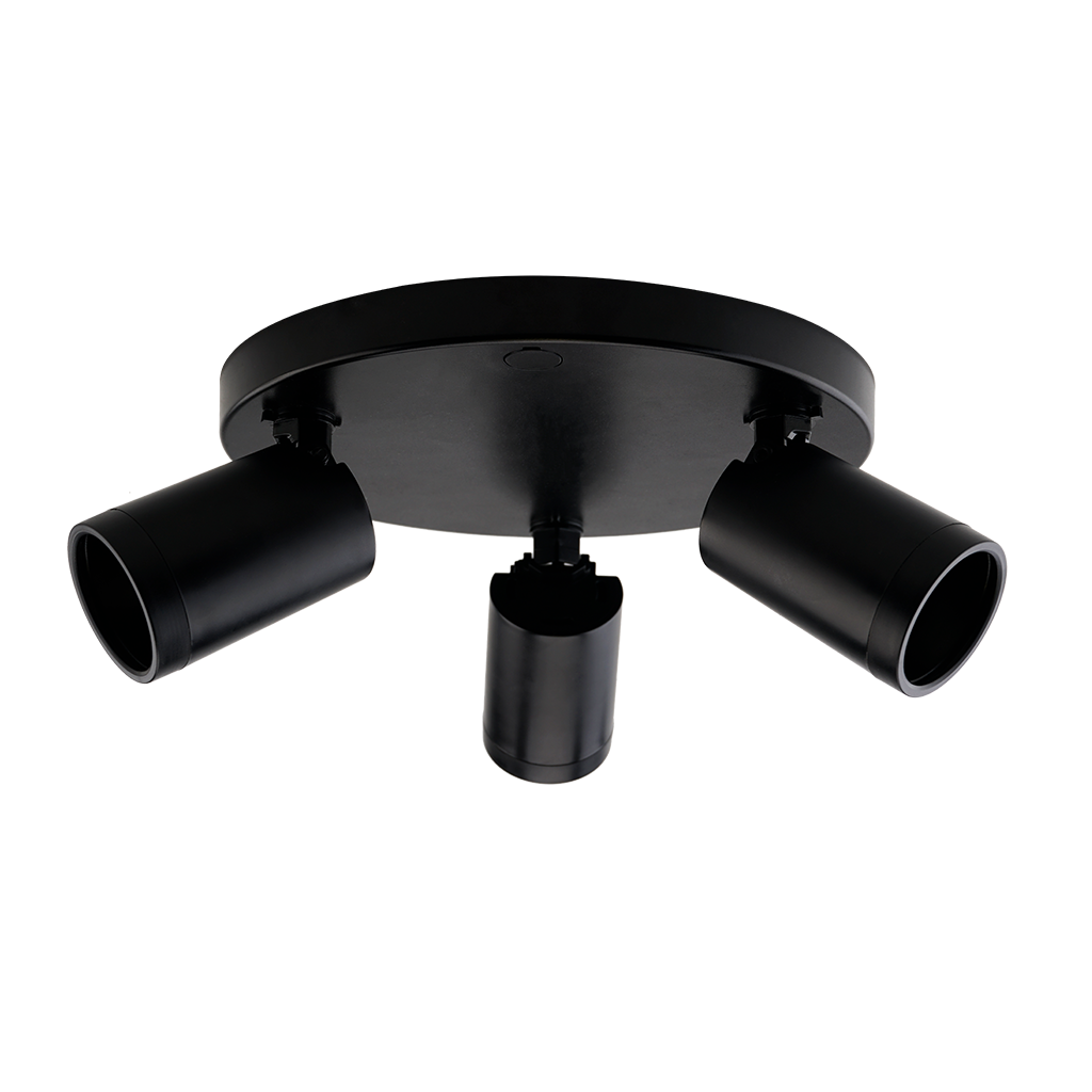 Pioled Lighting Coastline 3 PC Surface Fixture Round Plate - Black