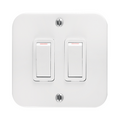 Crabtree Industrial White 2-Lever 1-Way Surface Light Switch 75 x 75mm