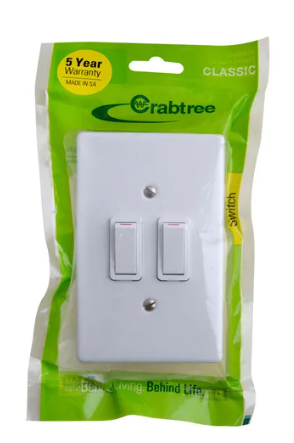 Crabtree Classic White 2-Lever 1-Way Light Switch 4x2