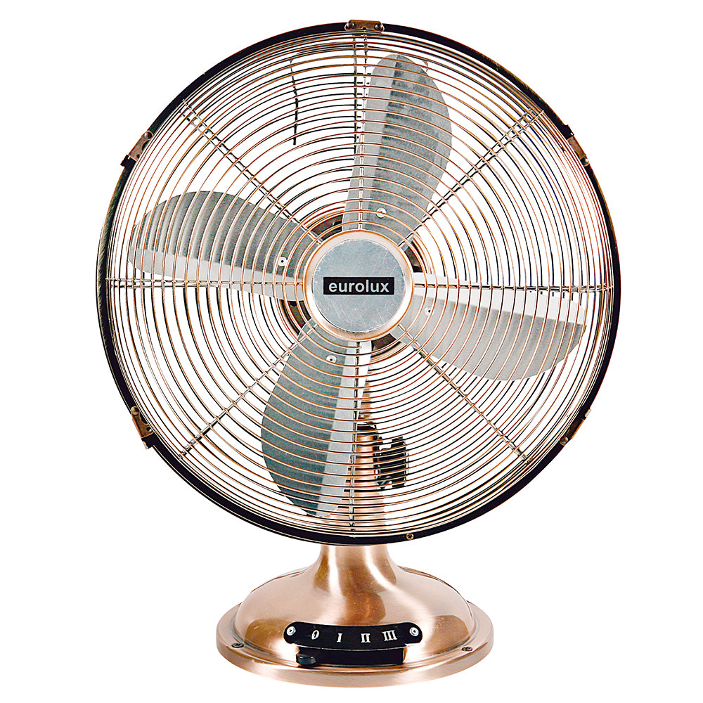 Eurolux 12" 3-Speed Desk Fan - Antique Copper