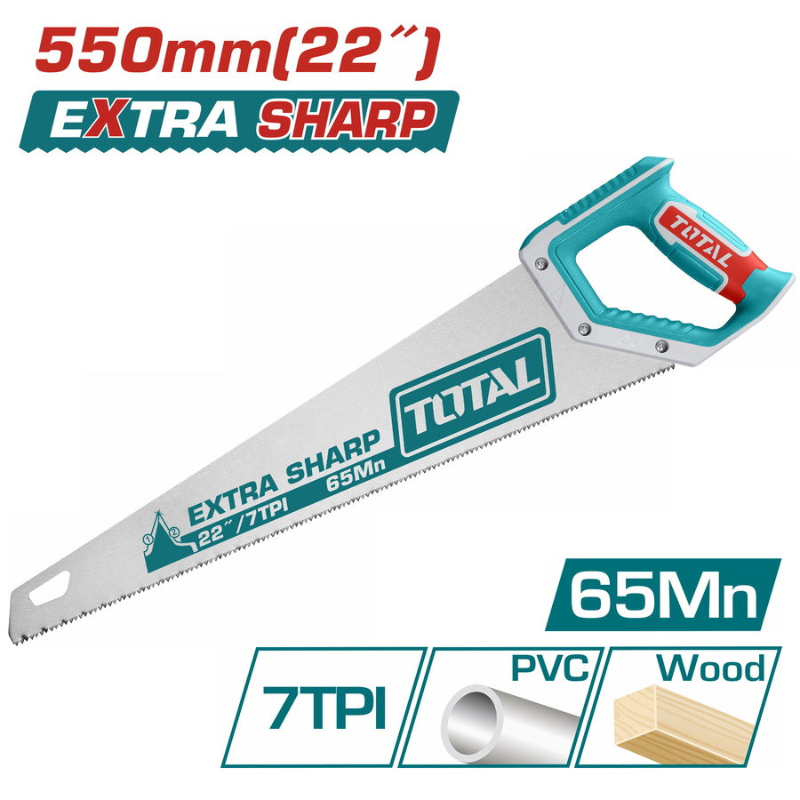 Total Tools Extra Sharp Hand Saw 550mm (22") 7TPI 65Mn