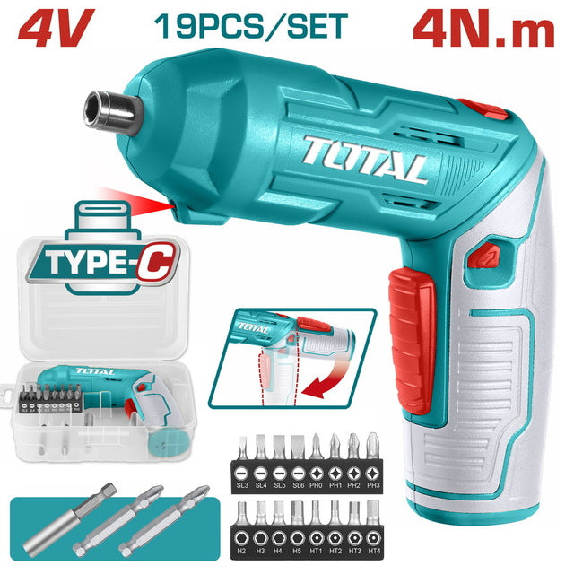 Total Tools Lithium-Ion Cordless Screwdriver 4V