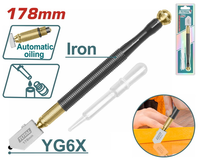 Total Tools Heavy Duty Glass Cutter 178mm