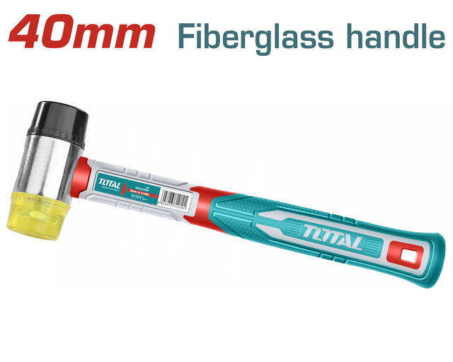 Total Tools Rubber & Plastic Soft Face Hammer 40mm Fiberglass Handle