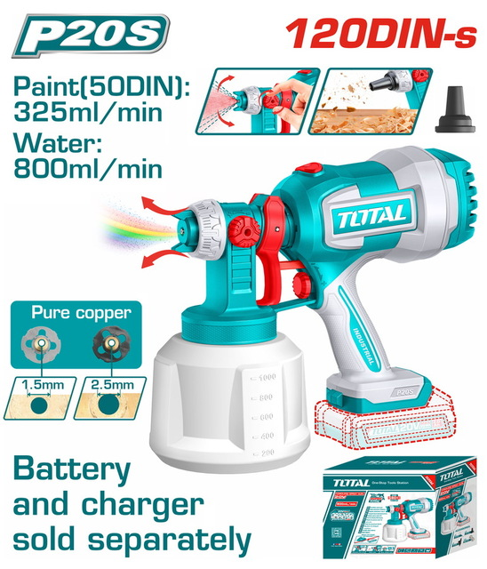 Total Tools Cordless Spray Gun P20S - 120DIN-s