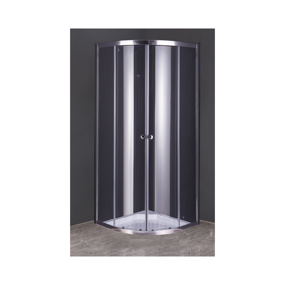 Livorno Quarter Round Shower Door - Clear Glass