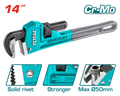 Total Tools Industrial Pipe Wrench 350mm (14") Cr-Mo Max Ø50mm