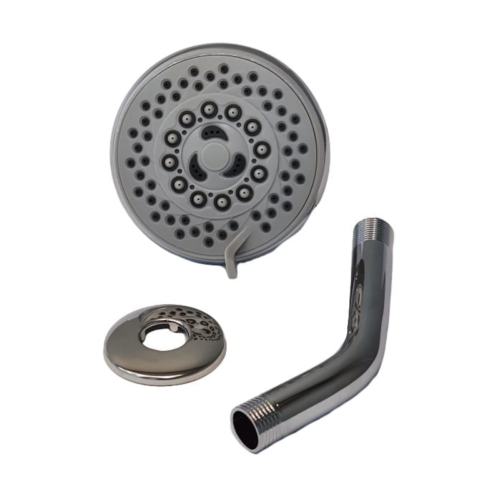 Livorno Shower Head, Ball Nut, Shower Arm & Flange