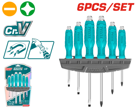 Total Tools 6 PCS Go-Through Screwdriver Set