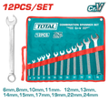 Total Tools 12Pcs Combination Spanner Set Cr-V - 6-24mm