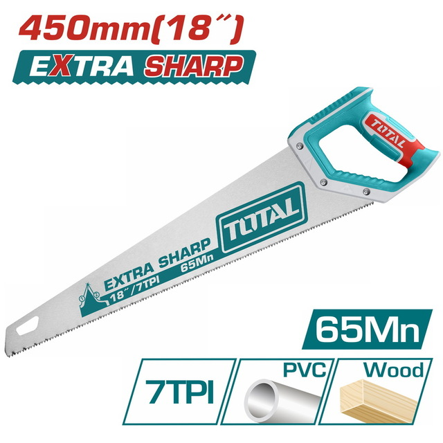Total Tools Extra Sharp Hand Saw 450mm (18") 7TPI 65Mn