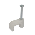 White nail-in flat cable clip for 8.5mm cable