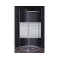 Livorno Pivot Door Shower - Striped Glass