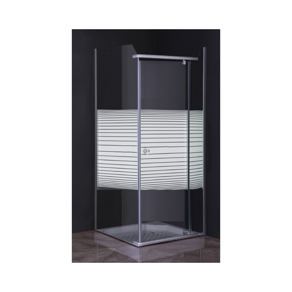 Livorno Pivot Door Shower - Striped Glass