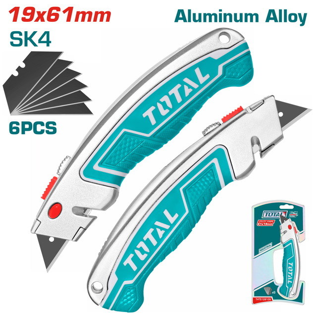 Total Tools Aluminum Alloy Folding Utility Knife
