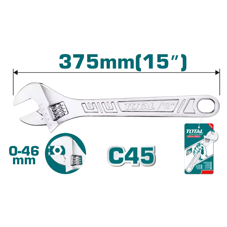 Total Tools Adjustable Wrench 375mm (15")