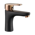 Livorno Premium Tap - Matte Black & Rose Gold Basin Mixer
