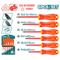 Total Tools 6 PCS Insulated Screwdriver Set