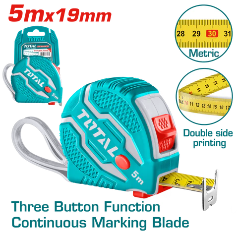 Total Tools Steel Measuring Tape 5m x 19mm