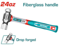 Total Tools Ball Pein Hammer 24oz (660g) - Fiberglass Handle