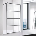 Livorno Shower Screen - Black Grid Panel