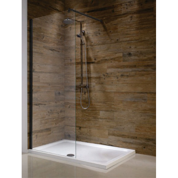 Livorno Shower Screen - Frameless Walk-In with Tray