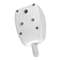 White Janus AOK-12 nylon coupler with three-hole socket face and base cable entry