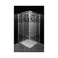 Livorno Corner Entry Shower Doors - Floral Patterned Glass