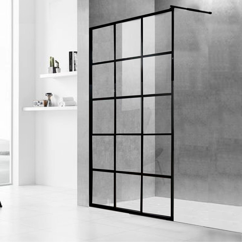 Livorno Shower Screen - Gold Grid Frame