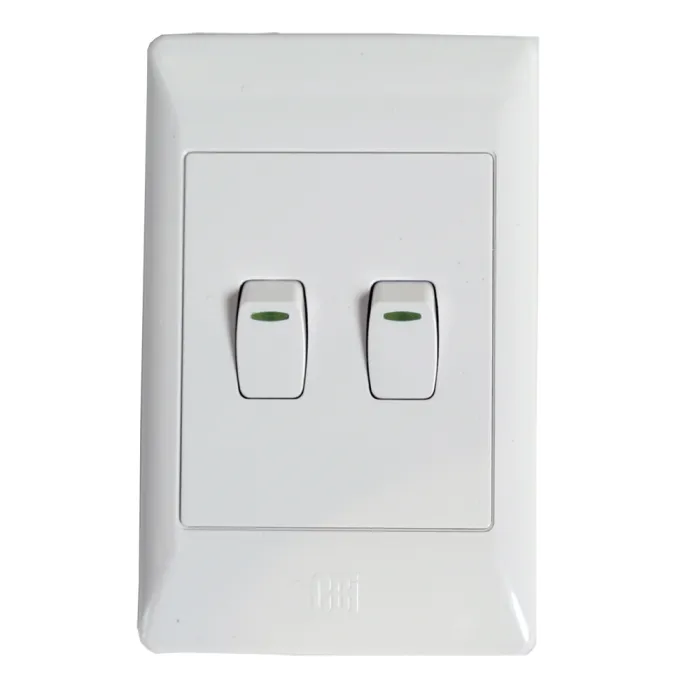 CBI White 2-Lever 1-Way Light Switch 2x4