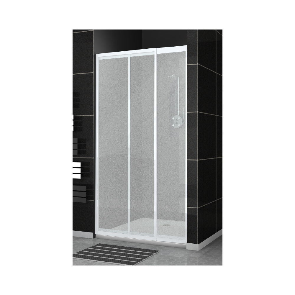 Livorno Sliding Door Shower - White Frame