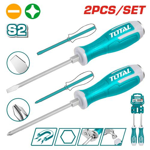 Total Tools 2PCS Go-Through Screwdriver Set