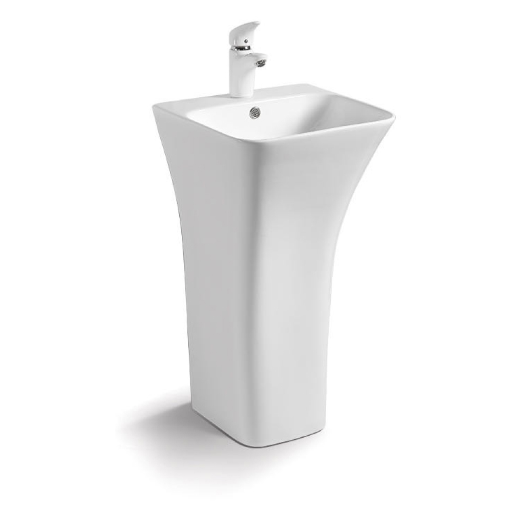 Livorno Pedestal Basin - Curved Hourglass White