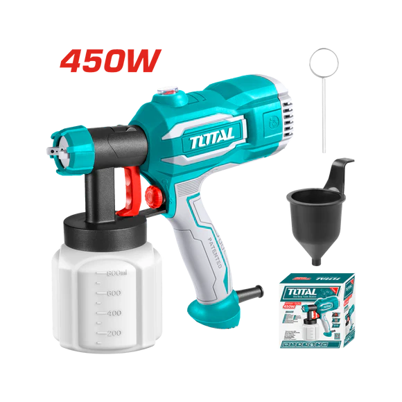 Total Tools Electric Paint Spray Gun 450W 800ml HVLP