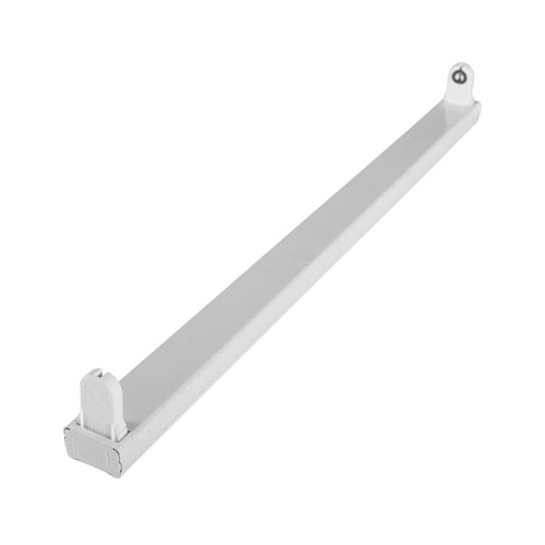 White Ausma single 5-foot open-channel T8 fitting