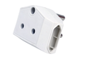 White Redisson multiplug adapter with front three-hole socket and side outlets
