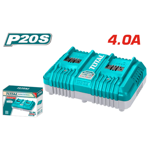 Total Tools P20S Dual Port Fast Charger 20V 4.0A
