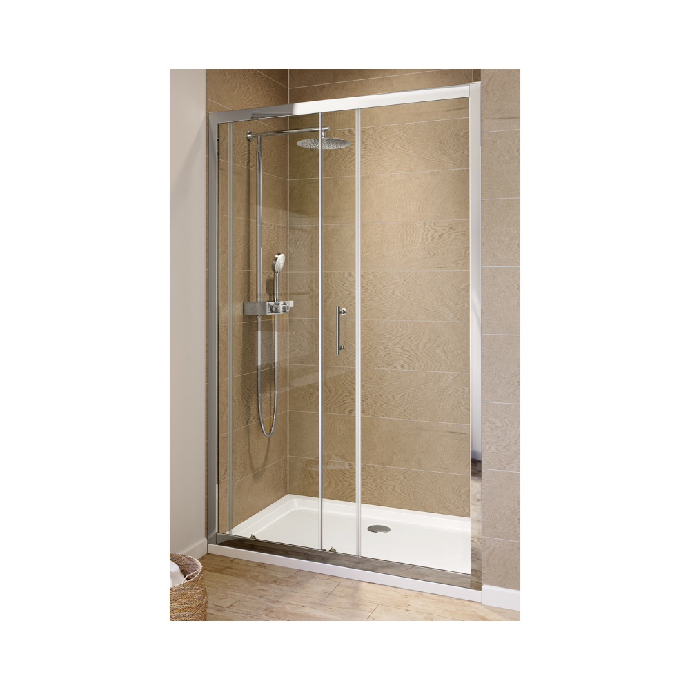 Livorno Sliding Door Shower - Chrome Frame Clear Glass