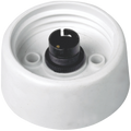 White circular PVC gallery with black central holder assembly