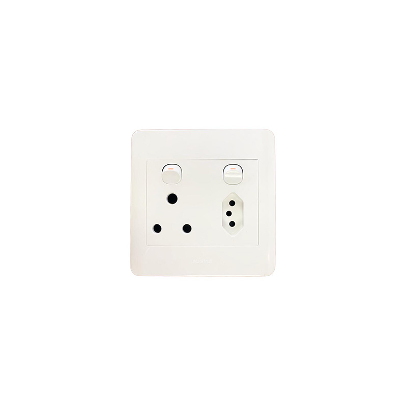 Ausma  4X4 Double Wall Switched Socket 1X16A + New 1X16A