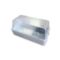 Rectangular PVC bulkhead light with ribbed translucent diffuser