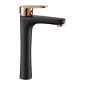 Livorno Premium Tap - Matte Black & Rose Gold Tall Basin Mixer