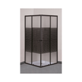 Livorno Black Framed Shower Door - Striped Glass