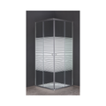 Livorno Corner Entry Shower Doors - Striped Glass Sliding Enclosure