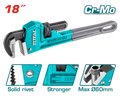 Total Tools Industrial Pipe Wrench 450mm (18") Cr-Mo Max Ø60mm