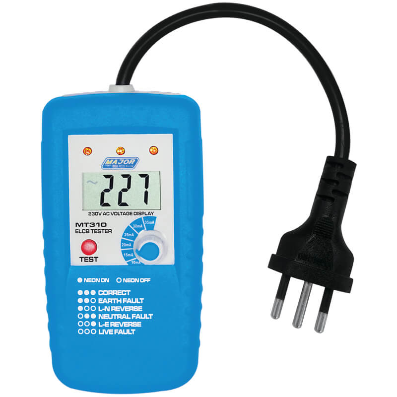 Major Tech MT310 Digital Socket ELCB & Polarity Tester CAT IV 300V